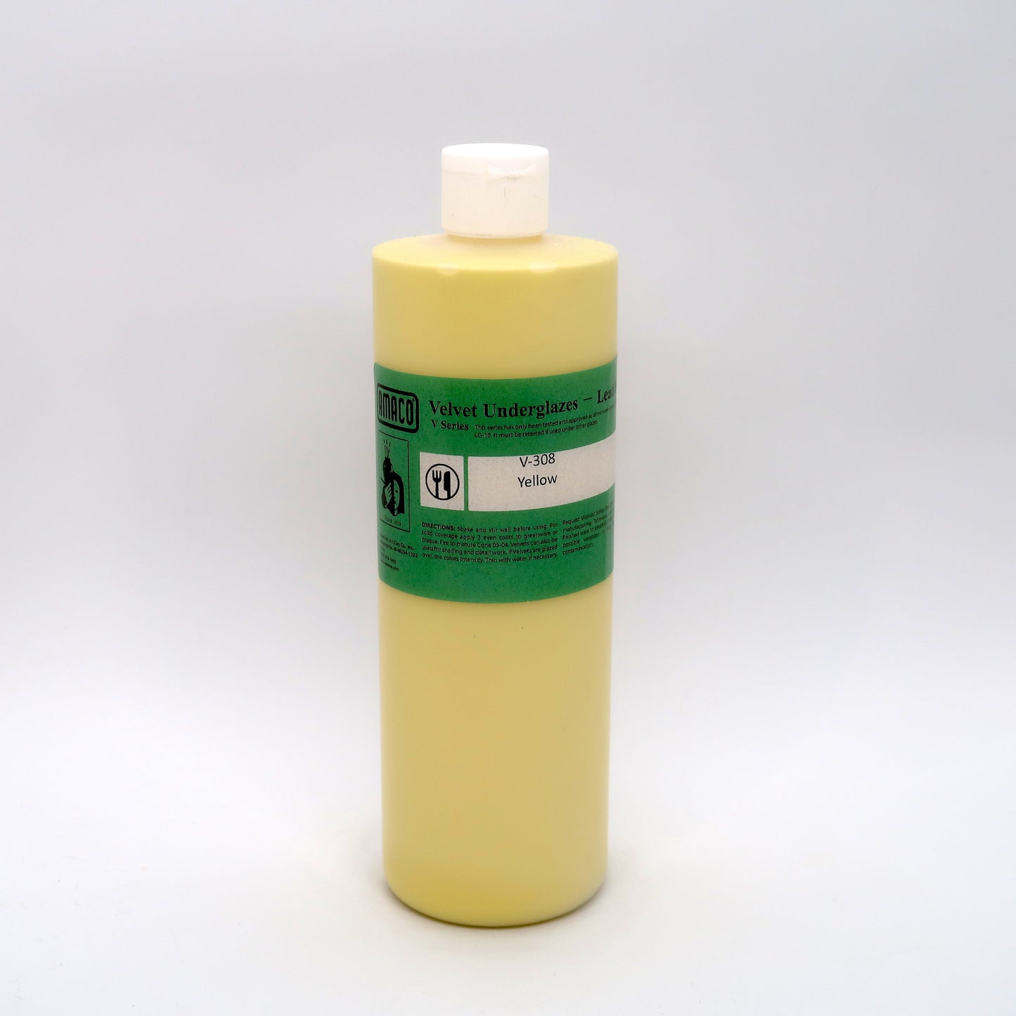 AMACO Velvet Underglaze - V-308 Yellow - 檸檬黃釉下彩