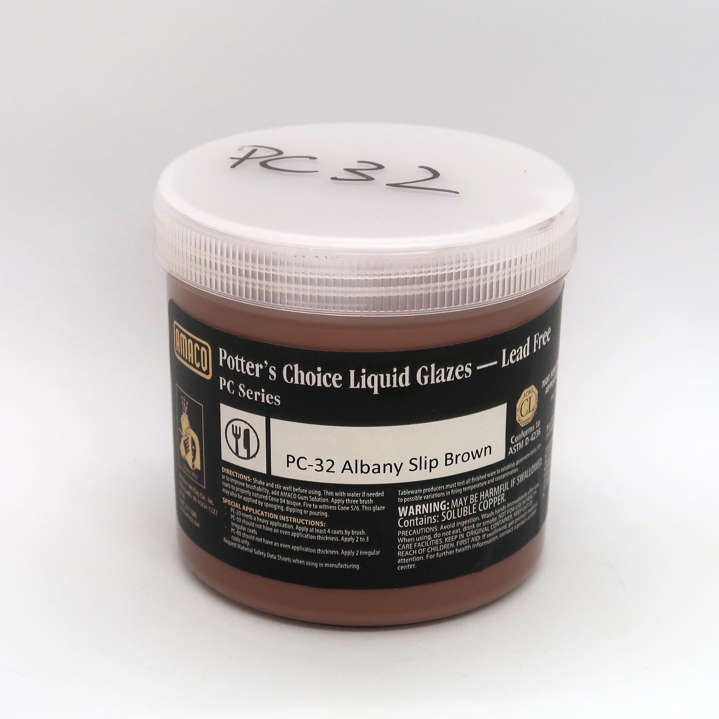 AMACO Potter's Choice - PC-32 Albany Slip Brown - 阿爾巴棕 (16oz)