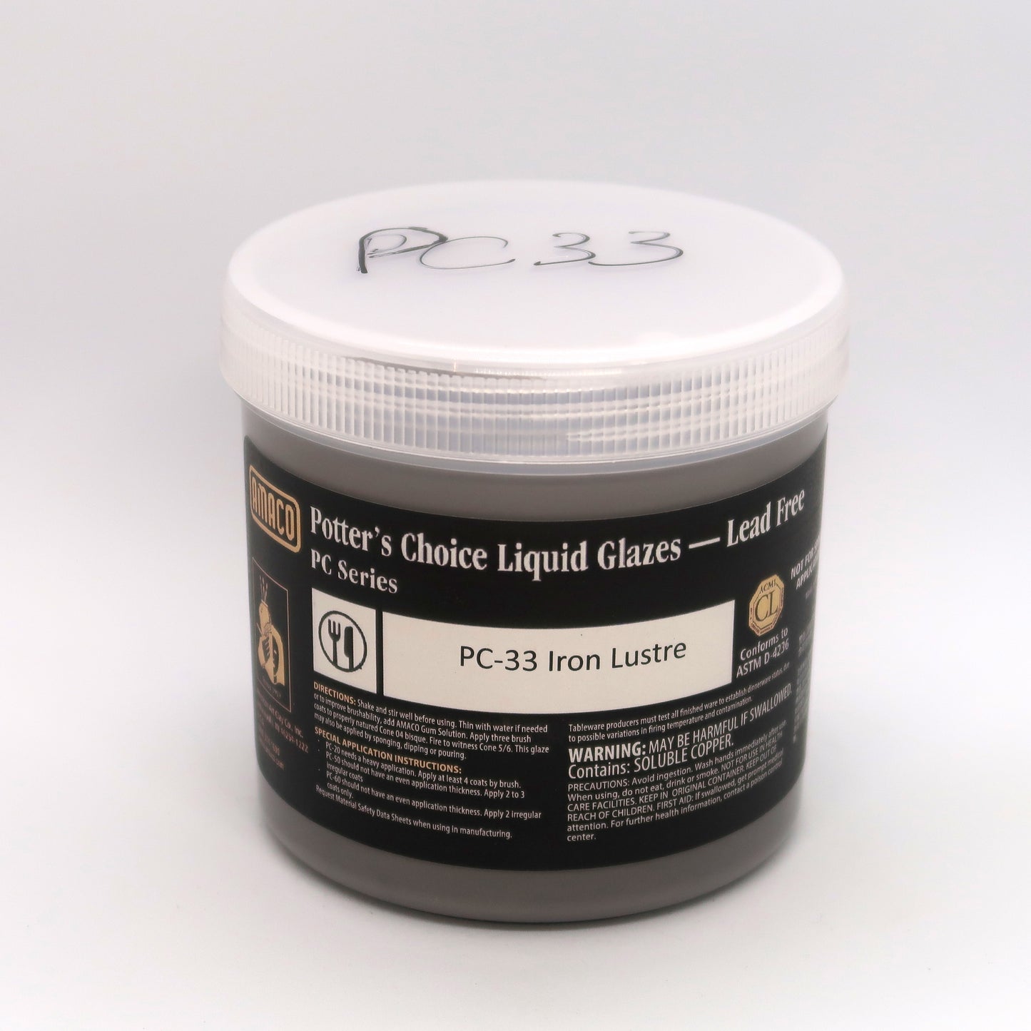 AMACO Potter's Choice - PC-33 Iron Lustre - 鐵灰藍 (16oz)
