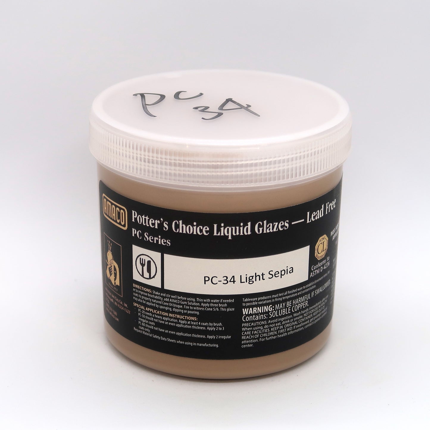 AMACO Potter's Choice - PC-34 Light Sepia - 月光棕 (16oz)