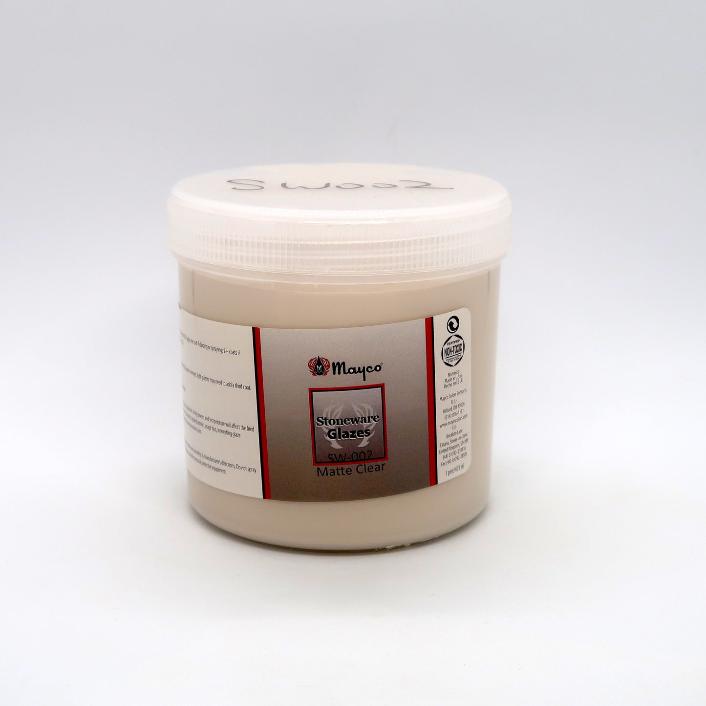 MAYCO Stoneware Clear Glaze - SW-002 Matte Clear - 霧面透明釉 (16oz)